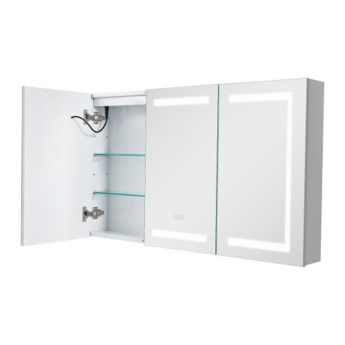 Ντουλάπι φαρμάκου VEVOR Lighted Medicine με καθρέφτη, 100 x 60 cm Επιτοίχιο, 3 Color Dimmable LED Medicine ντουλάπι με σκληρυμένο γυαλί καθρέφτη, λειτουργία μνήμης/2 ρυθμιζόμενα ράφια/πρίζες & USB