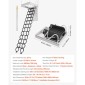 VEVOR Attic Ladder, χωρητικότητα 660LBS/299,4KG, Ταιριάζει σε ύψος οροφής 9,5 έως 10,2 πόδια και μέγεθος ανοίγματος 39,4 x 27,5 ίντσες, αναδιπλούμενη αναδιπλούμενη σκάλα οροφής από κράμα χάλυβα με ράβδο έλξης για οροφή σοφίτας