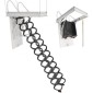 VEVOR Attic Ladder, χωρητικότητα 660LBS/299,4KG, Ταιριάζει σε ύψος οροφής 9,5 έως 10,2 πόδια και μέγεθος ανοίγματος 39,4 x 27,5 ίντσες, αναδιπλούμενη αναδιπλούμενη σκάλα οροφής από κράμα χάλυβα με ράβδο έλξης για οροφή σοφίτας