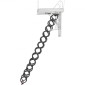 VEVOR Attic Ladder, χωρητικότητα 660LBS/299,4KG, Ταιριάζει σε ύψος οροφής 9,5 έως 10,2 πόδια και μέγεθος ανοίγματος 39,4 x 27,5 ίντσες, αναδιπλούμενη αναδιπλούμενη σκάλα οροφής από κράμα χάλυβα με ράβδο έλξης για οροφή σοφίτας