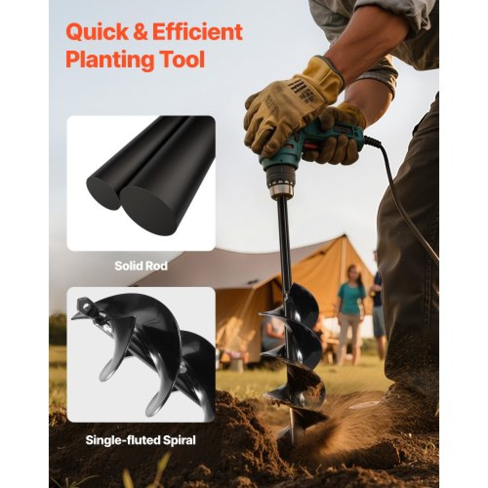 VEVOR Auger Drill Bit 3.15 x 16.1 in Earth Spiral Post Hole Digger Planter Tool