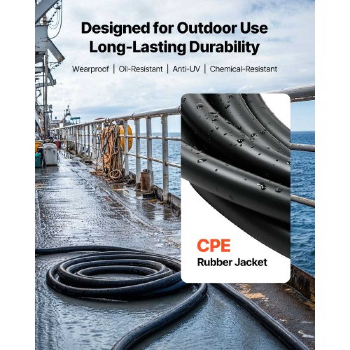 VEVOR 25 FT (7,62 m) 6AWG (16 mm²) Καλώδιο επέκτασης ηλεκτρικού ρεύματος Premium Χάλκινο καλώδιο