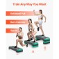 VEVOR Aerobic Step Platform, Aerobic Stepper προπόνησης 28 ιντσών, ρυθμιζόμενο ύψος γυμναστικής Step Deck Trainer με 4 ανυψωτικά, αντιολισθητικός πάγκος επιφανείας για Home Gym Cardio Strength, Πράσινο