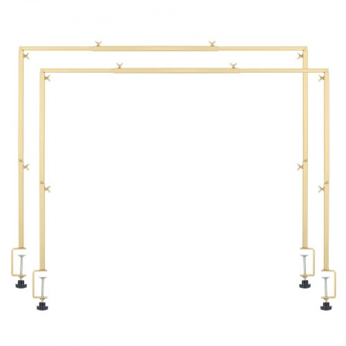 VEVOR Over The Table Rod Stand με σφιγκτήρες, 13"-42" ψηλό & 28"-98" μήκος ρυθμιζόμενο, 2 πακέτα επιτραπέζια βάση καμάρας, επιτραπέζια καμάρα σκελετό με μπαλόνι για χριστουγεννιάτικα στολίδια πάρτι γενεθλίων γάμου, χρυσό
