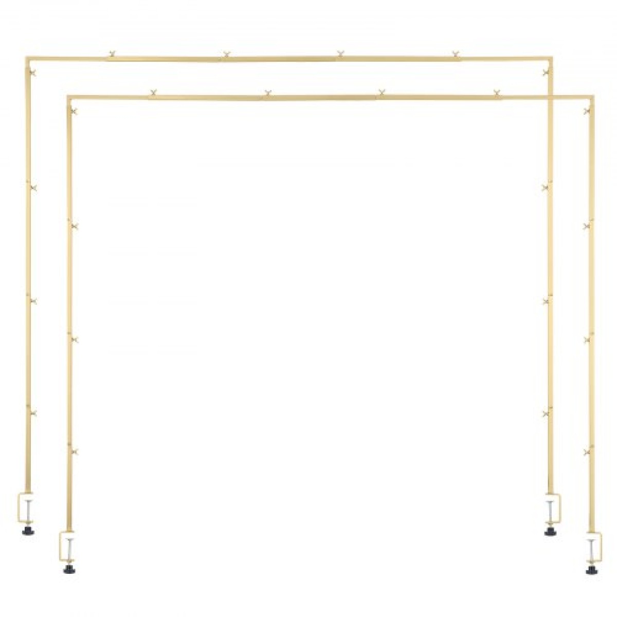 VEVOR Over The Table Rod Stand με σφιγκτήρες, 13"-42" ψηλό & 28"-98" μήκος ρυθμιζόμενο, 2 πακέτα επιτραπέζια βάση καμάρας, επιτραπέζια καμάρα σκελετό με μπαλόνι για χριστουγεννιάτικα στολίδια πάρτι γενεθλίων γάμου, χρυσό