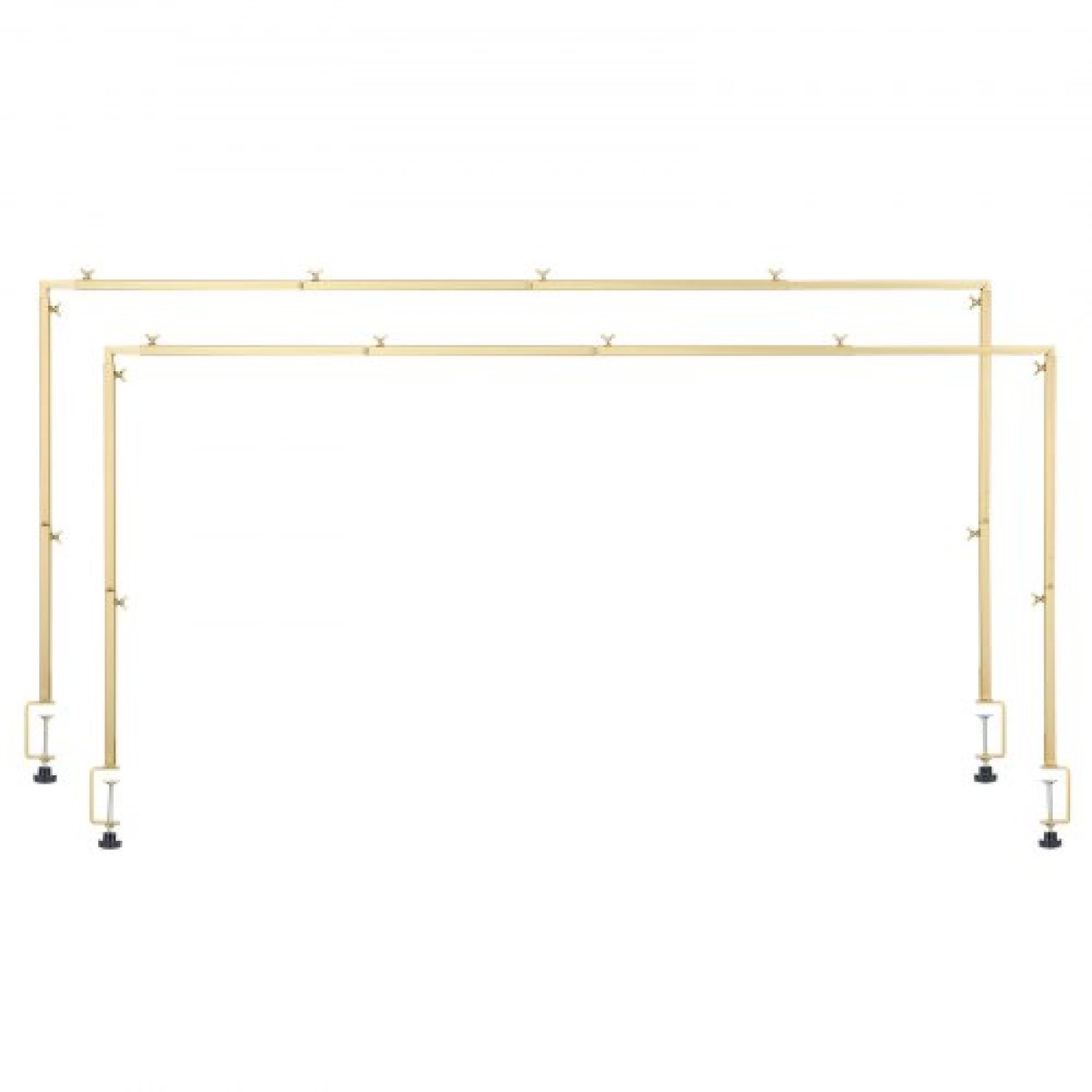 VEVOR Over The Table Rod Stand με σφιγκτήρες, 13"-42" ψηλό & 28"-98" μήκος ρυθμιζόμενο, 2 πακέτα επιτραπέζια βάση καμάρας, επιτραπέζια καμάρα σκελετό με μπαλόνι για χριστουγεννιάτικα στολίδια πάρτι γενεθλίων γάμου, χρυσό