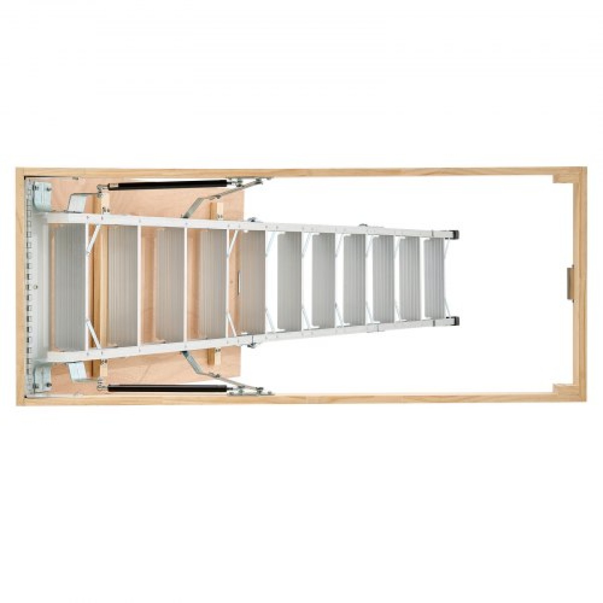 Σκάλα σοφίτας αλουμινίου VEVOR, ταιριάζει 299-314 cm/233,5-299 cm Ύψος οροφής, 1372 x 572 mm Άνοιγμα, χωρητικότητα 170 kg, Αναδιπλούμενες ελαφριές & φορητές σκάλες σοφίτας πολλαπλών χρήσεων για άνετη πρόσβαση