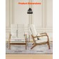 Καρέκλα VEVOR Accent, High Back Mid Century Modern πολυθρόνα με σκελετό από μασίφ ξύλο και αντιολισθητικά πόδια, επενδυμένες καρέκλες αναψυχής με λινό ύφασμα και παχύ μαξιλάρι 13,5 cm, για σαλόνι, υπνοδωμάτιο