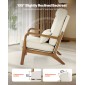 Καρέκλα VEVOR Accent, High Back Mid Century Modern πολυθρόνα με σκελετό από μασίφ ξύλο και αντιολισθητικά πόδια, επενδυμένες καρέκλες αναψυχής με λινό ύφασμα και παχύ μαξιλάρι 13,5 cm, για σαλόνι, υπνοδωμάτιο