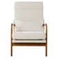 Καρέκλα VEVOR Accent, High Back Mid Century Modern πολυθρόνα με σκελετό από μασίφ ξύλο και αντιολισθητικά πόδια, επενδυμένες καρέκλες αναψυχής με λινό ύφασμα και παχύ μαξιλάρι 13,5 cm, για σαλόνι, υπνοδωμάτιο