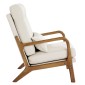 Καρέκλα VEVOR Accent, High Back Mid Century Modern πολυθρόνα με σκελετό από μασίφ ξύλο και αντιολισθητικά πόδια, επενδυμένες καρέκλες αναψυχής με λινό ύφασμα και παχύ μαξιλάρι 13,5 cm, για σαλόνι, υπνοδωμάτιο