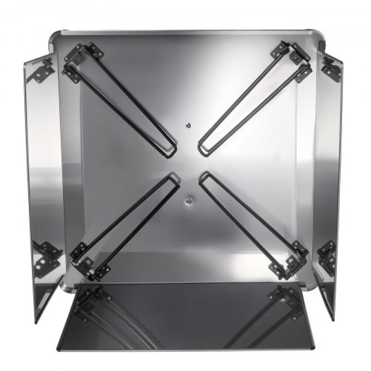 Εκτροπέας θερμότητας VEVOR Fire Pit, 645x645x370 mm Τετράγωνο κάλυμμα καυστήρα εξωτερικού χώρου, από ανοξείδωτο ατσάλι Bonfire Camping Wood Burning, Push Heat Down and Out με 4 πτυσσόμενα πόδια και λαβή μεταφοράς