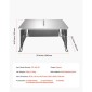 Εκτροπέας θερμότητας VEVOR Fire Pit, 645x645x370 mm Τετράγωνο κάλυμμα καυστήρα εξωτερικού χώρου, από ανοξείδωτο ατσάλι Bonfire Camping Wood Burning, Push Heat Down and Out με 4 πτυσσόμενα πόδια και λαβή μεταφοράς