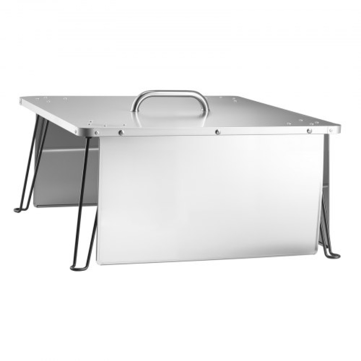 Εκτροπέας θερμότητας VEVOR Fire Pit, 645x645x370 mm Τετράγωνο κάλυμμα καυστήρα εξωτερικού χώρου, από ανοξείδωτο ατσάλι Bonfire Camping Wood Burning, Push Heat Down and Out με 4 πτυσσόμενα πόδια και λαβή μεταφοράς