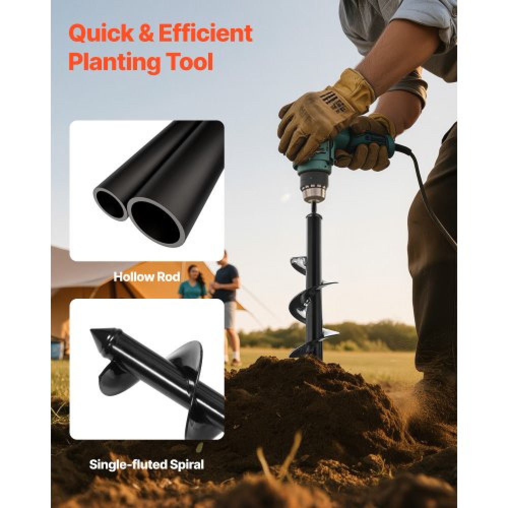 VEVOR Auger Drill Bit 3.15 x 11.4 in Earth Spiral Post Hole Digger Planter Tool