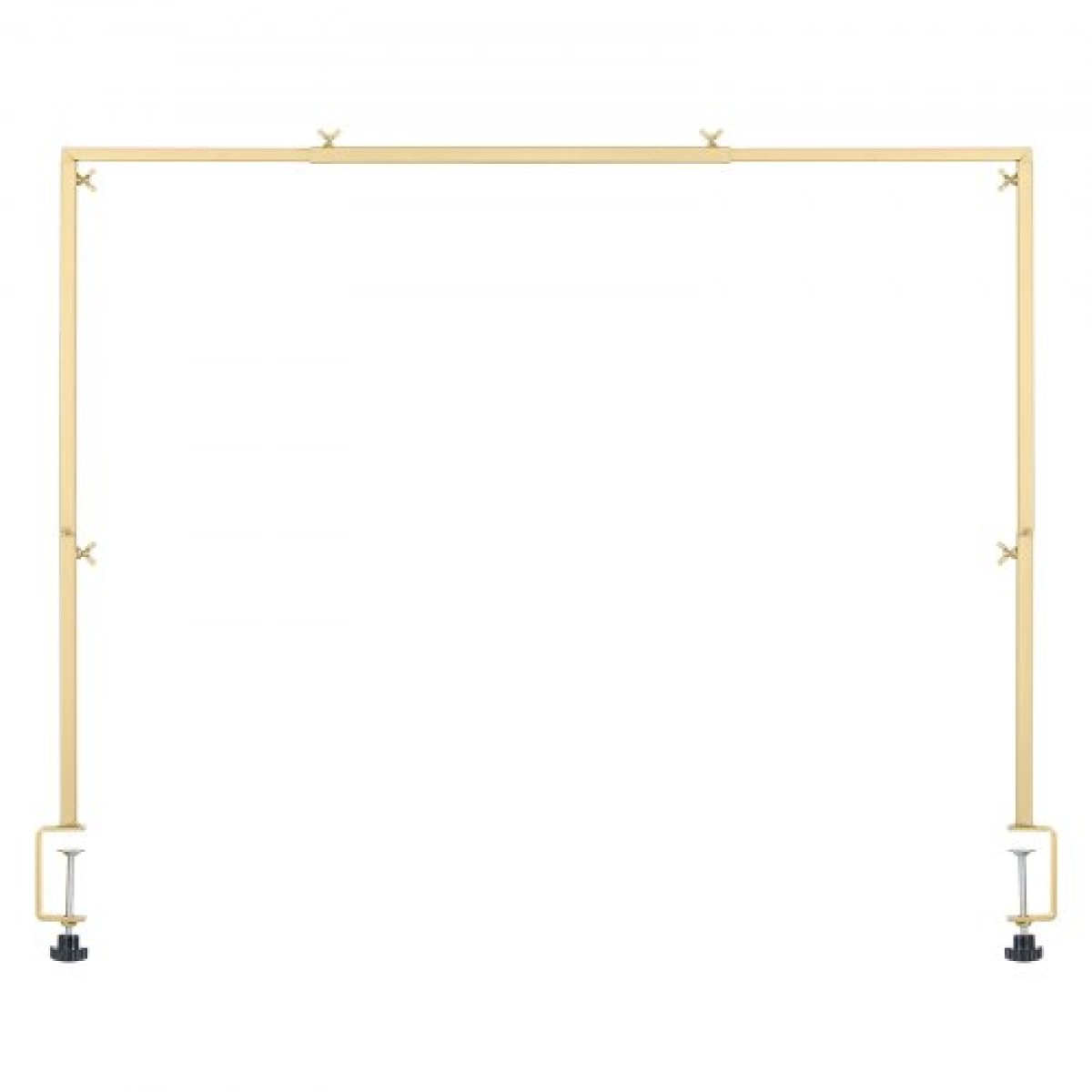 VEVOR Over The Table Rod Stand με σφιγκτήρες, 13"-42" ψηλό & 28"-98" μήκους ρυθμιζόμενο, μεταλλική βάση επιτραπέζιας καμάρας, επιτραπέζιο μπαλόνι καμάρας πλαίσιο για χριστουγεννιάτικα στολίδια πάρτι γενεθλίων γάμου, χρυσό