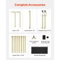 VEVOR Over The Table Rod Stand με σφιγκτήρες, 13"-42" ψηλό & 28"-98" μήκους ρυθμιζόμενο, μεταλλική βάση επιτραπέζιας καμάρας, επιτραπέζιο μπαλόνι καμάρας πλαίσιο για χριστουγεννιάτικα στολίδια πάρτι γενεθλίων γάμου, χρυσό