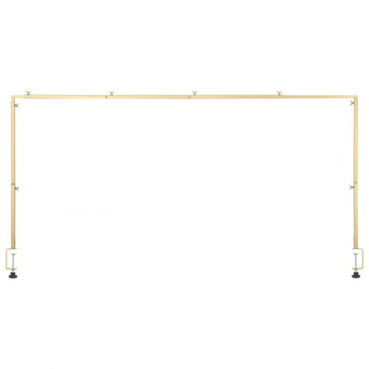 VEVOR Over The Table Rod Stand με σφιγκτήρες, 13"-42" ψηλό & 28"-98" μήκους ρυθμιζόμενο, μεταλλική βάση επιτραπέζιας καμάρας, επιτραπέζιο μπαλόνι καμάρας πλαίσιο για χριστουγεννιάτικα στολίδια πάρτι γενεθλίων γάμου, χρυσό