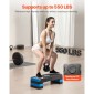 VEVOR Aerobic Step Platform, Aerobic Stepper προπόνησης 28 ιντσών, ρυθμιζόμενο ύψος γυμναστικής Step Deck Trainer με 4 ανυψωτικά, Αντιολισθητικός πάγκος επιφάνειας για Home Gym Cardio Strength, Μπλε