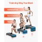 VEVOR Aerobic Step Platform, Aerobic Stepper προπόνησης 28 ιντσών, ρυθμιζόμενο ύψος γυμναστικής Step Deck Trainer με 4 ανυψωτικά, Αντιολισθητικός πάγκος επιφάνειας για Home Gym Cardio Strength, Μπλε