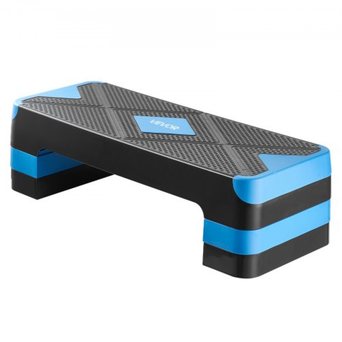 VEVOR Aerobic Step Platform, Aerobic Stepper προπόνησης 28 ιντσών, ρυθμιζόμενο ύψος γυμναστικής Step Deck Trainer με 4 ανυψωτικά, Αντιολισθητικός πάγκος επιφάνειας για Home Gym Cardio Strength, Μπλε