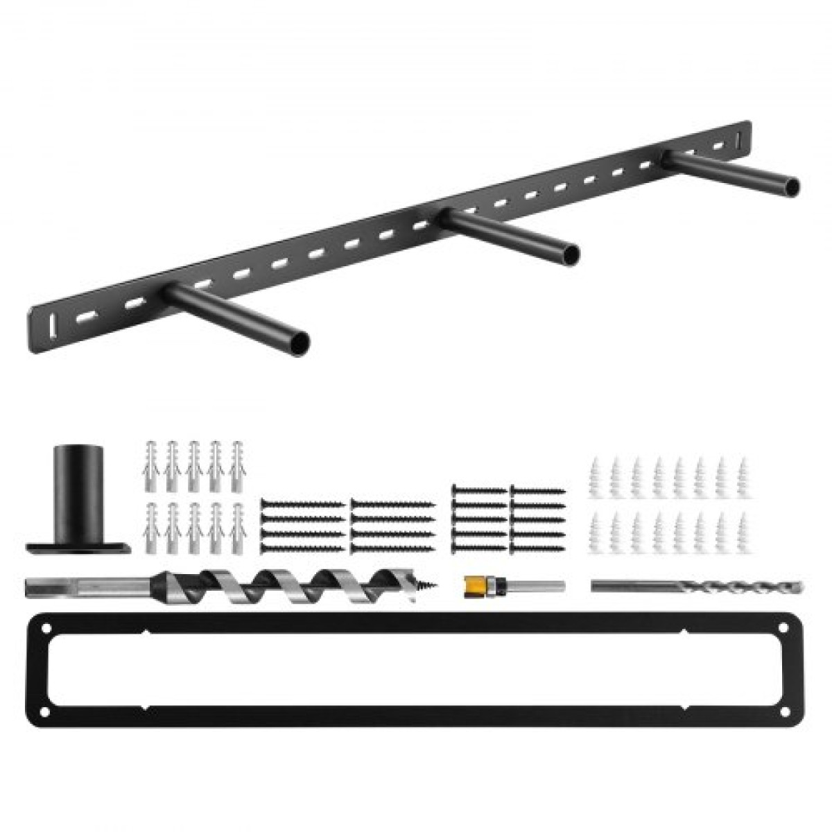 Βάση στήριξης ραφιού VEVOR 1 Pack, 190 lbs/86 kg χωρητικότητα βάρους, 34x6,2x1,5 ίντσες / 863,6x157,4x38,1 mm, Υποστήριξη κρυφών βραχιόνων ραφιών βαρέως τύπου, Αόρατος πλωτός βραχίονας τοποθέτησης στον τοίχο