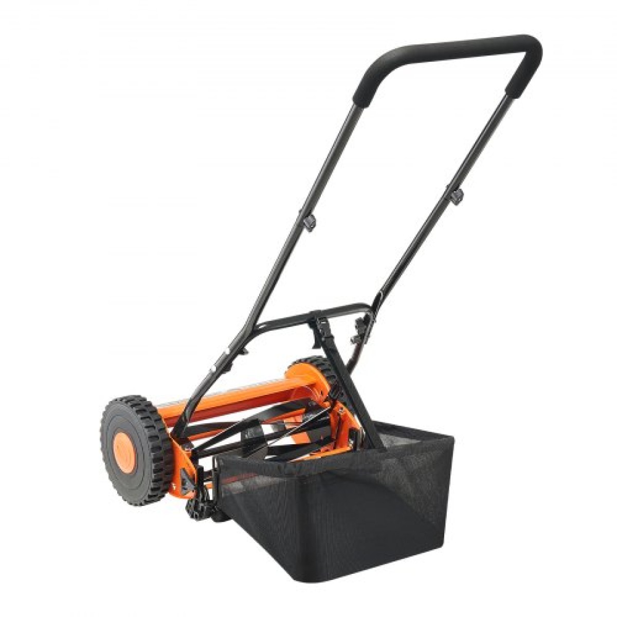 Χλοοκοπτική μηχανή γκαζόν VEVOR Push Reel 40 cm, 5 λεπίδες Χειροκίνητο Push Mower No Motor, 15-45 mm Ρυθμιζόμενο ύψος κοπής, Χλοοκοπτικά Walk-Behind with Grass Catcher Bag για πράσινο γρασίδι, δρόμους, αυλές