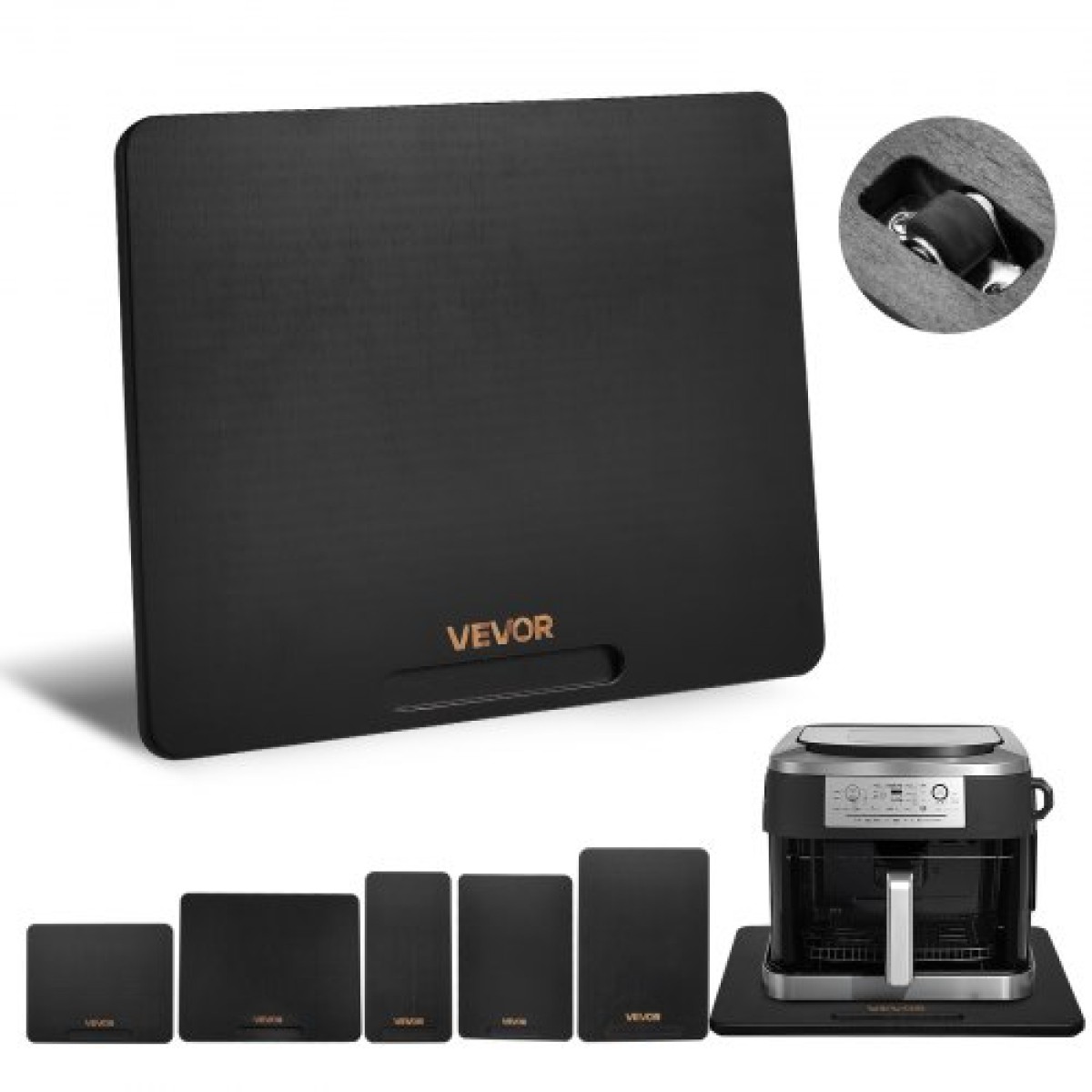 Slider συσκευής VEVOR, μεσαίο 13 x 16 ιντσών, κυλιόμενος συρόμενος δίσκος με αθόρυβους ελαστικούς τροχούς & κοίλη λαβή, εύκολος καθαρισμός, κυλιόμενος δίσκος συσκευής για καφετιέρα, πάγκος κουζίνας, μαύρος