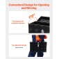 Κουτί εργαλείων κρεβατιού φορτηγού VEVOR Heavy Duty, Εργαλειοθήκη με ρίγες επιμεταλλωμένη με πλαϊνή λαβή και επάνω λαβή, εργαλειοθήκη αποθήκευσης στήθος για τρέιλερ, Pickup, RV, 16"x7.5"x10"(406x190x254mm), Μαύρο