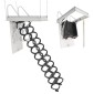 VEVOR Attic Ladder, χωρητικότητα 660LBS/299,4KG, Ταιριάζει σε ύψος οροφής 8,5 έως 9,4 πόδια και μέγεθος ανοίγματος 39,4 x 27,5 ίντσες, αναδιπλούμενη αναδιπλούμενη σκάλα οροφής από κράμα χάλυβα με ράβδο έλξης για οροφή σοφίτας
