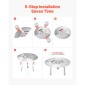 VEVOR Fire Pit Heat Delector for Solo Solo Yukon, 508 mm Bonfire Round for Wood Burning Fire Pit, 304 Ανοξείδωτος διαχύτης θερμότητας, Αποσπώμενο κάλυμμα καυστήρα Αξεσουάρ κάμπινγκ