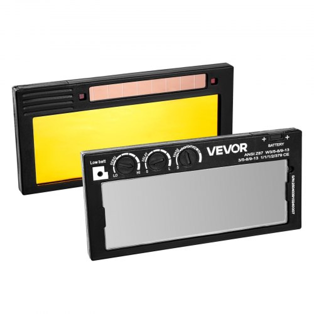 Φακός συγκόλλησης VEVOR Auto Darkening 108 x 51 mm, ρυθμιζόμενος φακός συγκόλλησης απόχρωσης 5-13 με διπλούς αισθητήρες τόξου, απόχρωση 5-13, συμβατός με τα περισσότερα κράνη συγκόλλησης για εφαρμογές TIG, MIG, MMA
