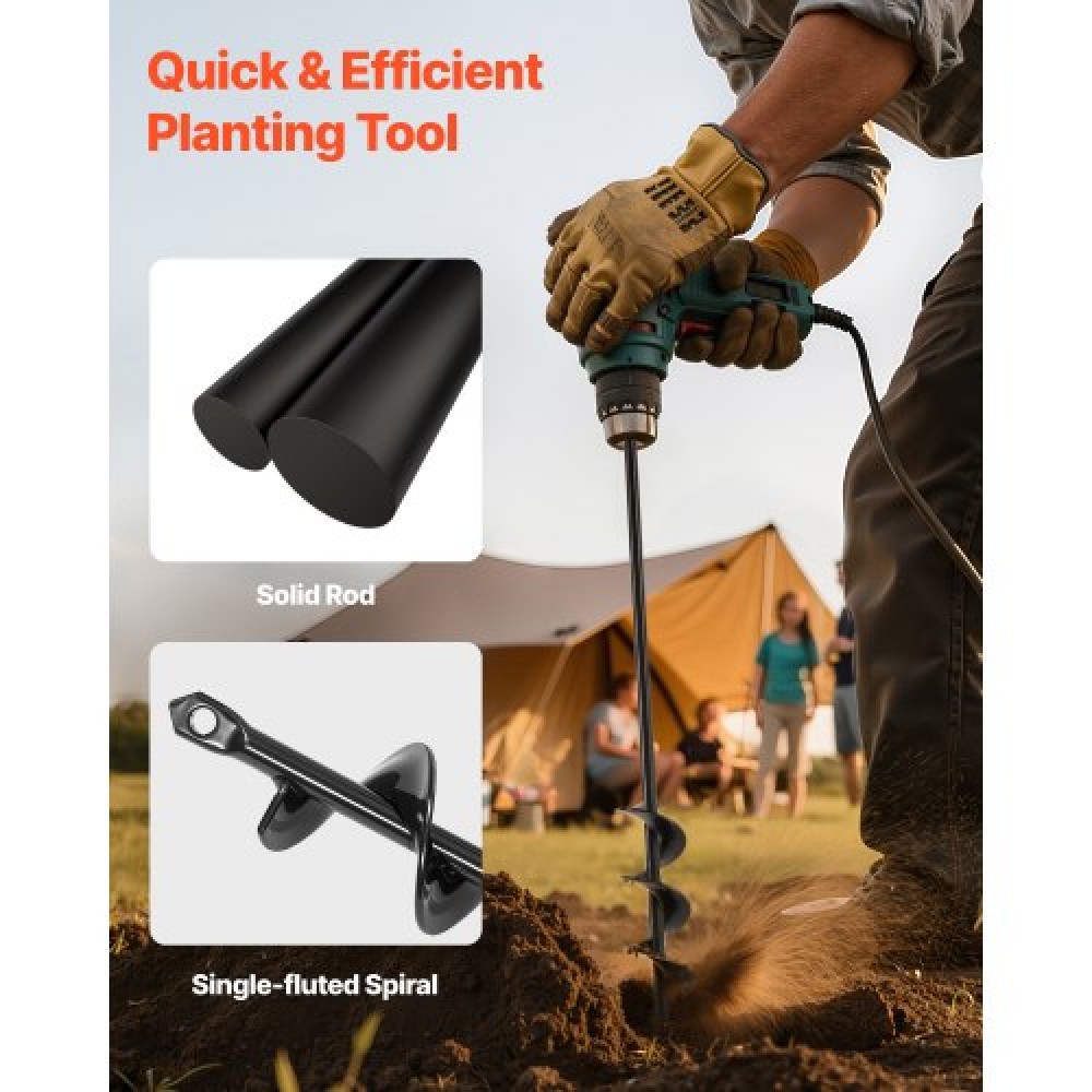 VEVOR Auger Drill Bit 1.57 x 16.5 in Earth Spiral Post Hole Digger Planter Tool