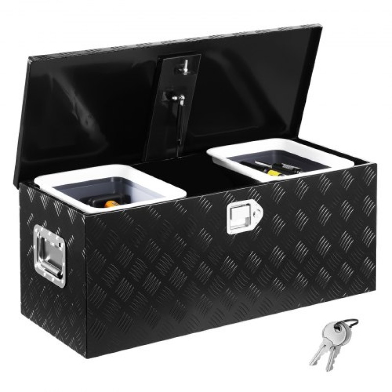 VEVOR 35.4"x14.6"x14.6" Heavy Duty Aluminum Truck Bed Tool Box for Pickup Black