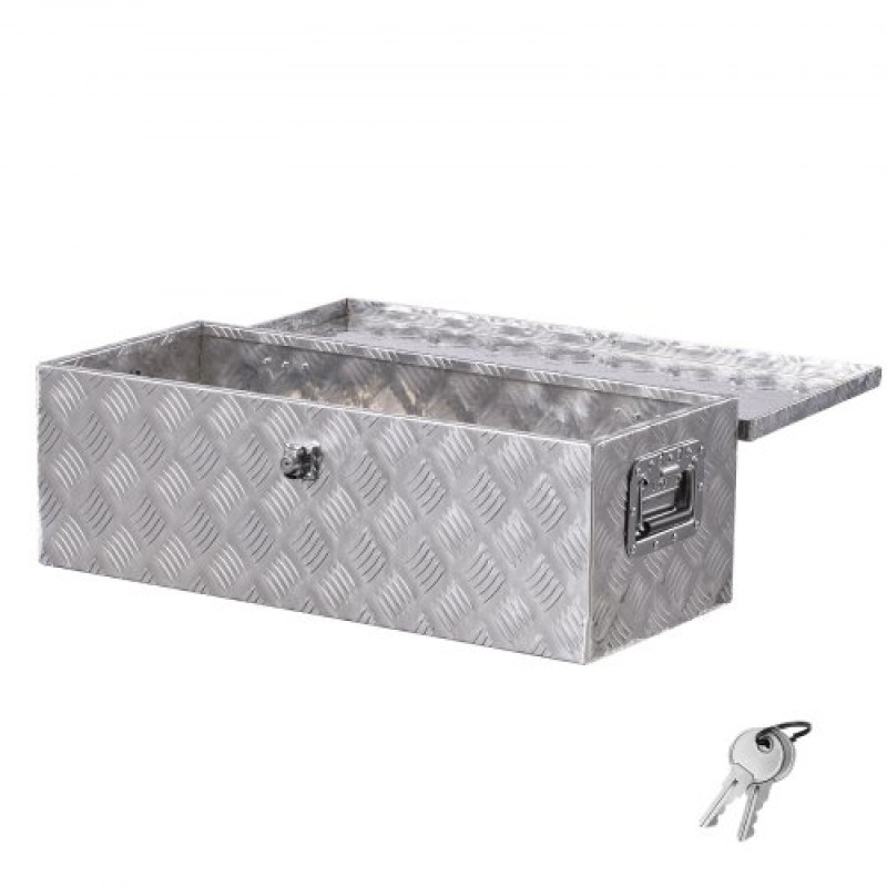 VEVOR 30"x13"x9.6" Heavy Duty Aluminum Truck Bed Tool Box for Pickup RV Silver