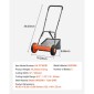 Χλοοκοπτική μηχανή γκαζόν VEVOR Push Reel 35 cm, 5 λεπίδες Χειροκίνητο Push Mower No Motor, 15-45 mm Ρυθμιζόμενο ύψος κοπής, Χλοοκοπτικά Walk-Behind with Grass Catcher Bag για πράσινο γρασίδι, δρόμους, αυλές
