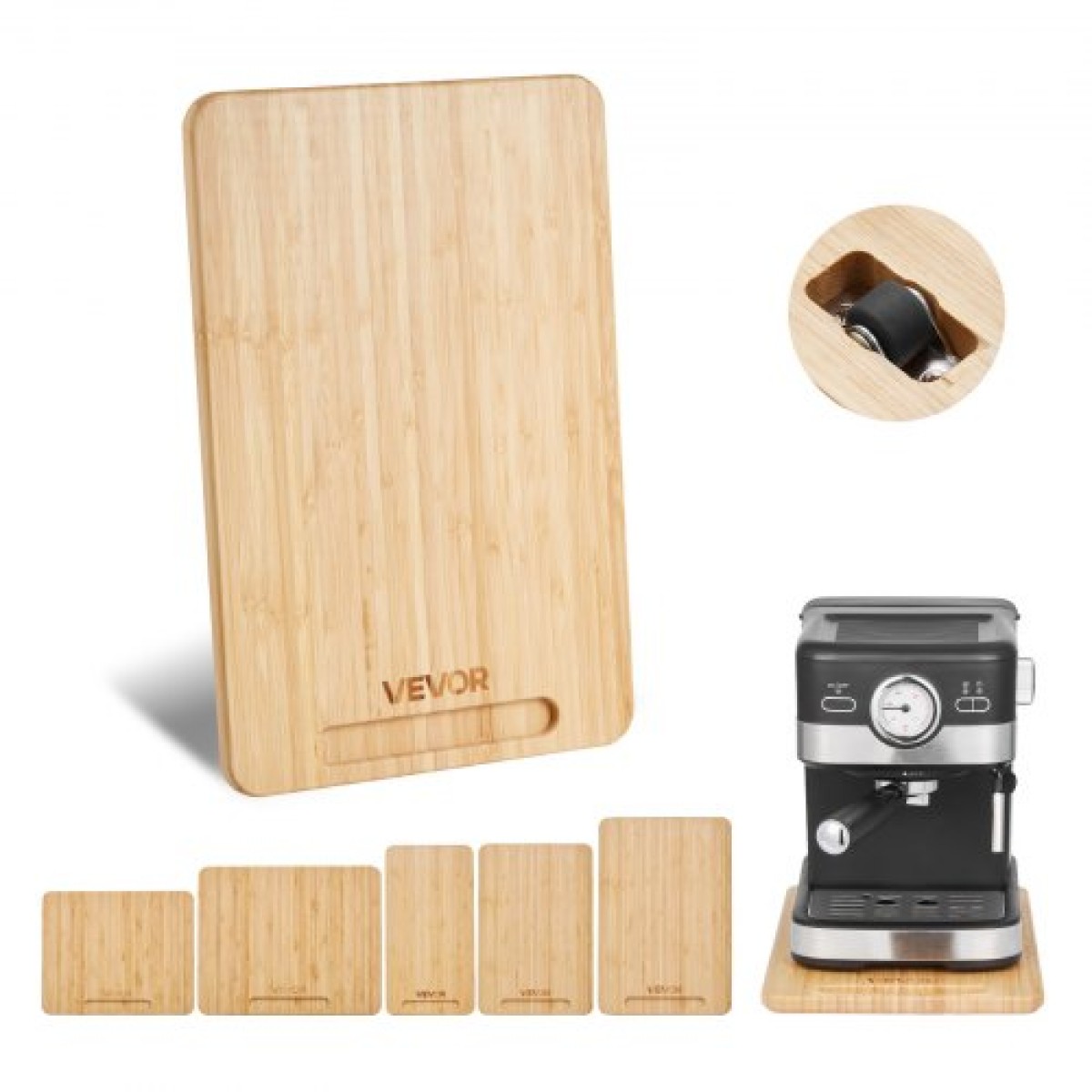 Slider συσκευής VEVOR, μικρός 14 x 9,5 ιντσών, κυλιόμενος συρόμενος δίσκος με ελαστικούς τροχούς & κούφια λαβή, εύκολος καθαρισμός, κυλιόμενος δίσκος συσκευής για καφετιέρα, πάγκος κουζίνας, φυσικό ξύλο
