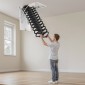 VEVOR Attic Ladder, χωρητικότητα 660LBS/299,4KG, Ταιριάζει σε ύψος οροφής 10,5 έως 11 πόδια και μέγεθος ανοίγματος 39,4 x 27,5 ίντσες, αναδιπλούμενη αναδιπλούμενη σκάλα οροφής από κράμα χάλυβα με ράβδο έλξης για οροφή σοφίτας