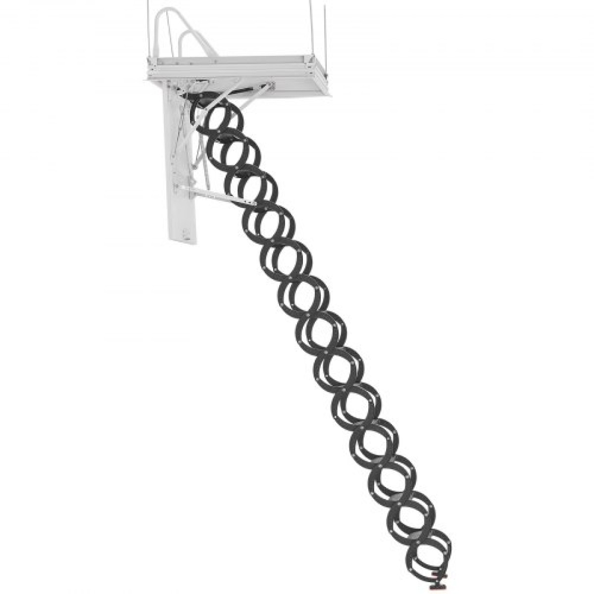 VEVOR Attic Ladder, χωρητικότητα 660LBS/299,4KG, Ταιριάζει σε ύψος οροφής 10,5 έως 11 πόδια και μέγεθος ανοίγματος 39,4 x 27,5 ίντσες, αναδιπλούμενη αναδιπλούμενη σκάλα οροφής από κράμα χάλυβα με ράβδο έλξης για οροφή σοφίτας