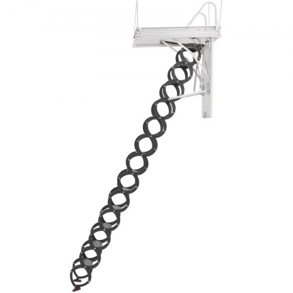 VEVOR Attic Ladder, χωρητικότητα 660LBS/299,4KG, Ταιριάζει σε ύψος οροφής 10,5 έως 11 πόδια και μέγεθος ανοίγματος 39,4 x 27,5 ίντσες, αναδιπλούμενη αναδιπλούμενη σκάλα οροφής από κράμα χάλυβα με ράβδο έλξης για οροφή σοφίτας