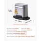 VEVOR Solar Sliding Gate Opener, 280W Electric Gate Opener για πόρτες έως 20m 816kg, Κινητήρας γρανάζι με κυλιόμενο φράχτη πόρτας με αισθητήρα υπέρυθρων & 2 τηλεχειριστήρια, σύστημα ανοίγματος θυρών Driveway