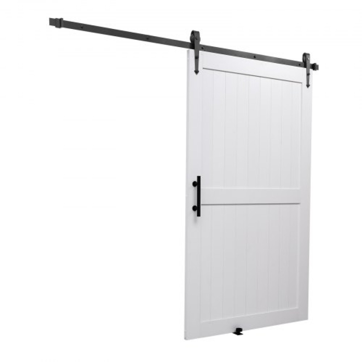 VEVOR Συρόμενη Πόρτα Αχυρώνα, 1219 x 2134 mm, Πάνελ MDF υψηλής αντοχής, Πόρτα αχυρώνα με κιτ υλικού, Αδιάβροχη επιφάνεια PVC, Εύκολη εγκατάσταση, Πλαίσιο H, Ομαλά και αθόρυβα συρόμενα για σαλόνι, μπάνιο