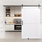 VEVOR Συρόμενη Πόρτα Αχυρώνα, 1219 x 2134 mm, Πάνελ MDF υψηλής αντοχής, Πόρτα αχυρώνα με κιτ υλικού, Αδιάβροχη επιφάνεια PVC, Εύκολη εγκατάσταση, Πλαίσιο H, Ομαλά και αθόρυβα συρόμενα για σαλόνι, μπάνιο