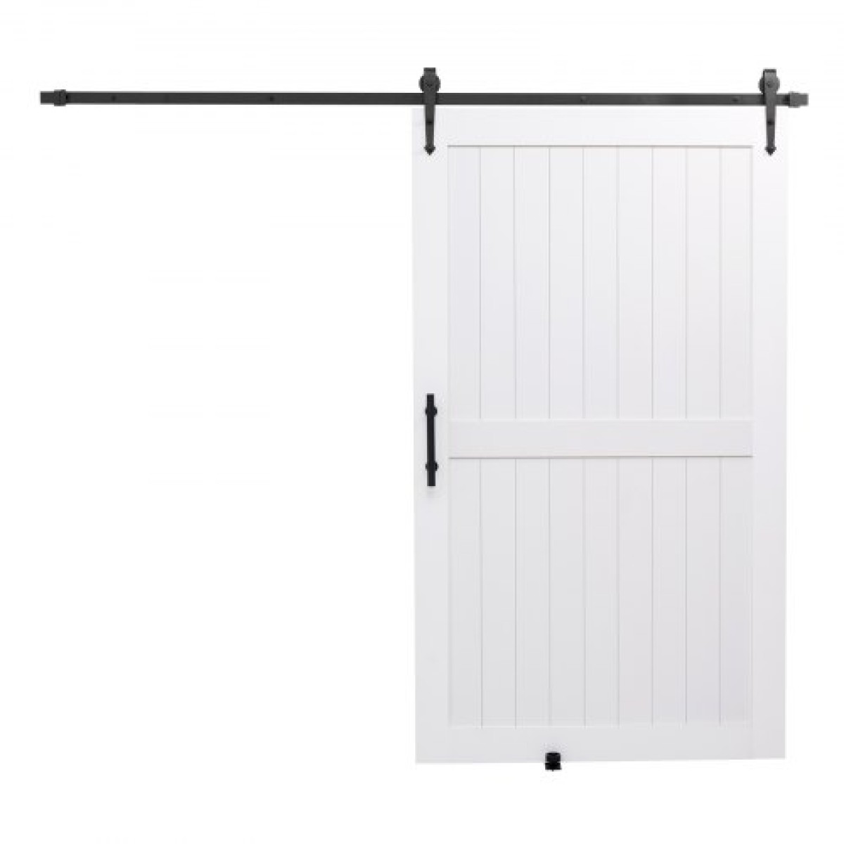 VEVOR Συρόμενη Πόρτα Αχυρώνα, 1219 x 2134 mm, Πάνελ MDF υψηλής αντοχής, Πόρτα αχυρώνα με κιτ υλικού, Αδιάβροχη επιφάνεια PVC, Εύκολη εγκατάσταση, Πλαίσιο H, Ομαλά και αθόρυβα συρόμενα για σαλόνι, μπάνιο