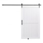 VEVOR Συρόμενη Πόρτα Αχυρώνα, 1219 x 2134 mm, Πάνελ MDF υψηλής αντοχής, Πόρτα αχυρώνα με κιτ υλικού, Αδιάβροχη επιφάνεια PVC, Εύκολη εγκατάσταση, Πλαίσιο H, Ομαλά και αθόρυβα συρόμενα για σαλόνι, μπάνιο