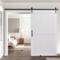 VEVOR Συρόμενη Πόρτα Αχυρώνα, 1219 x 2134 mm, Πάνελ MDF υψηλής αντοχής, Πόρτα αχυρώνα με κιτ υλικού, Αδιάβροχη επιφάνεια PVC, Εύκολη εγκατάσταση, Πλαίσιο H, Ομαλά και αθόρυβα συρόμενα για σαλόνι, μπάνιο