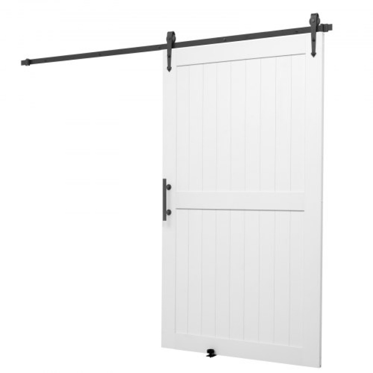 VEVOR Συρόμενη Πόρτα Αχυρώνα, 1219 x 2134 mm, Πάνελ MDF υψηλής αντοχής, Πόρτα αχυρώνα με κιτ υλικού, Αδιάβροχη επιφάνεια PVC, Εύκολη εγκατάσταση, Πλαίσιο H, Ομαλά και αθόρυβα συρόμενα για σαλόνι, μπάνιο