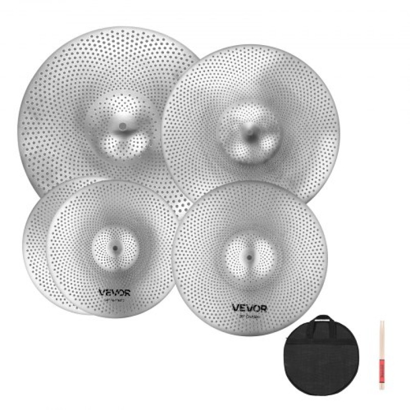VEVOR Low Volume Cymbal Pack 4 τεμάχια 350/400/455/505 mm (14/16/18/20 ίντσες) Κύμβαλα από κράμα για τύμπανο