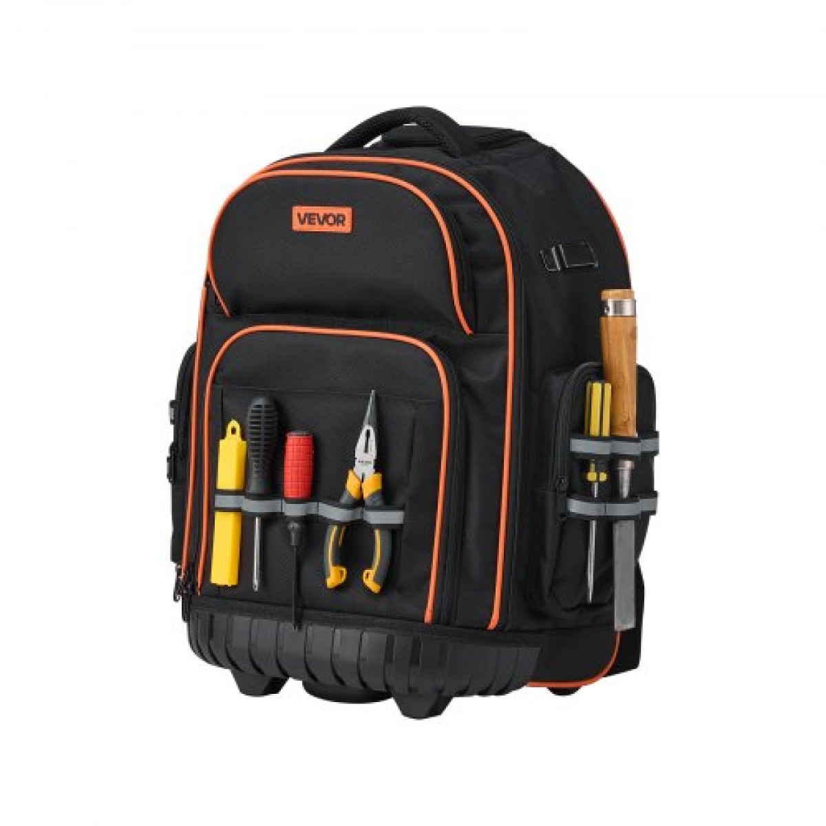 Σακίδιο πλάτης VEVOR Rolling Tool, χωρητικότητα φόρτωσης 110 lbs, τσάντα εργαλείων κυλίνδρου βαρέως τύπου 45 τσέπες σε ρόδες, ρυθμιζόμενη τηλεσκοπική λαβή & σταθερή βάση, οργάνωση εργαλειοθήκης για κατασκευές, μηχανικός