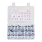 VEVOR 2250 Pcs Bots and Nuts Assortment Kit, Metric + Imperial Machine Screws and Flat Washers, Αλουμίνιο χάλυβα M3/M4/M5/M6/M8 πολλαπλών μεγεθών, για εξοπλισμό/συναρμολόγηση οχήματος, γαλβανισμένο λευκό